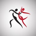 Abstract Dancing couple isolated