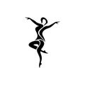 Abstract dancing woman vector illustration - Dancing logo design inspiration