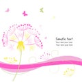 Abstract dandelion valentine day greeting card vector Royalty Free Stock Photo