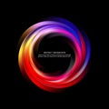 Abstract darck vector background, round futuristic wavy illustration eps10