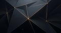 Abstract Dark Geometric Polygonal Background with Golden Lines and Lights image photo Royalty Free Stock Photo