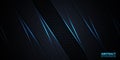 Abstract dark background with blue luminous lines and highlights on hexagonal carbon fiber. Royalty Free Stock Photo