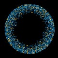 Golden and blue abstract islamic circle