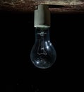 Abstract dark background with creative artwork decoration of glowing bulbs Royalty Free Stock Photo