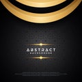 Abstract dark background design with golden arches and using modern geometric ornaments. Text can be replaced