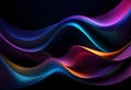 abstract dark background with flowing colouful waves