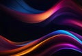 abstract dark background with flowing colouful waves