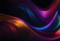 abstract dark background with flowing colouful waves