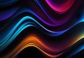 abstract dark background with flowing colouful waves