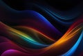 abstract dark background with flowing colouful waves