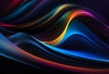 abstract dark background with flowing colouful waves