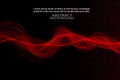 Abstract dark background, horizontal red smooth stylish wave. Design element Royalty Free Stock Photo