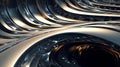 Abstract dark background with metal waves.