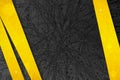 Abstract dark background with yellow lines and stripes Royalty Free Stock Photo