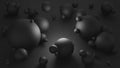 Abstract dark balls gathering background