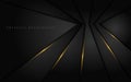 Abstract dark black geometry background combine with golden line Royalty Free Stock Photo