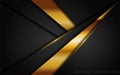 Abstract dark black geometry background combine with golden line Royalty Free Stock Photo