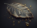 Abstract dark black leaf skeleton background created with Generative AI technology Royalty Free Stock Photo