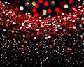 Abstract dark black red glitter sparkle confetti background Royalty Free Stock Photo