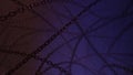 Abstract dark blue background with metal chain. Tangled chains horror design concept. 3D rendering image. Royalty Free Stock Photo