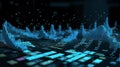 abstract dark blue background, statistical resampling data sci-fi, Royalty Free Stock Photo