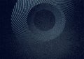 Abstract dark blue dotted lines circles with grunge grainy texture background Royalty Free Stock Photo