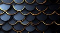Abstract Dark Blue and Gold Scaled Pattern