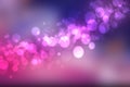 Abstract dark blue gradient pink purple background texture with glitter defocused sparkle bokeh circles and glowing circular