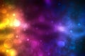 Abstract dark blue gradient pink purple yellow background texture with glitter defocused sparkle bokeh circles and glowing Royalty Free Stock Photo