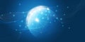 Abstract Dark Blue Minimal Style Futuristic Cloud Computing, Global Network Structure and Telecommunications Design Concept