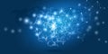 Abstract Dark Blue Minimal Style Futuristic Cloud Computing, Global Network Structure and Telecommunications Design Concept