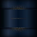Abstract dark blue stripe background with shadow and gold halftone effect