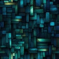 Abstract dark blue wallpaper with cubist-inspired abstracts and luminous colors (tiled)