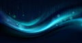 Abstract Dark Blue Wave Background With Glowing Particles And Light Royalty Free Stock Photo