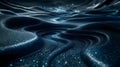 Abstract Dark Blue Waves with Glitter Texture Surface Art Design Wallpaper Background with Lighting and Glowing Effect Royalty Free Stock Photo