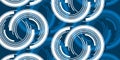 Abstract Dark Blue and White Vintage Style Coupled Half Circles Pattern Background, Wide Scale Texture - Illustration Template Royalty Free Stock Photo