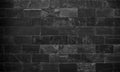 Abstract dark brick wall texture background pattern, Wall brick surface texture. Brickwork painted of black color interior old Royalty Free Stock Photo