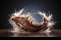 Abstract dark chocolate wave splash background ideal for design projects and creative endeavors Royalty Free Stock Photo