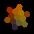 Abstract Dark Colorful Hexagons - On