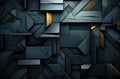 Abstract dark geometric luxurious noble gold black 3d textures