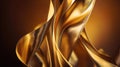 Abstract dark gold silk texture background. Elegant golden luxury satin cloth with wave. Prestigious, award, luxurious Royalty Free Stock Photo