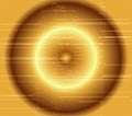 Abstract dark golden technical circle background