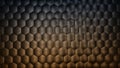 Abstract dark gradient gold hexagon background with metal texture. Polygonal surface Royalty Free Stock Photo