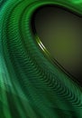 Green background covered the falling concave fluted waves with green hues and thin satin green stripes