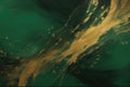 abstract dark green and gold painting on canvas background texture Royalty Free Stock Photo