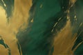 abstract dark green and gold painting on canvas background texture Royalty Free Stock Photo