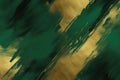 abstract dark green and gold painting on canvas background texture Royalty Free Stock Photo