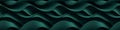 Abstract dark green leather structured 3d waves texture background banner panorama, seamless pattern (Generative Ai Royalty Free Stock Photo