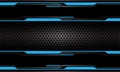 Abstract dark grey circle mesh banner on blue black cyber line design modern futuristic technology background vector