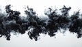 Abstract dark grey ink cloud exploding in white background dynamic movement Royalty Free Stock Photo
